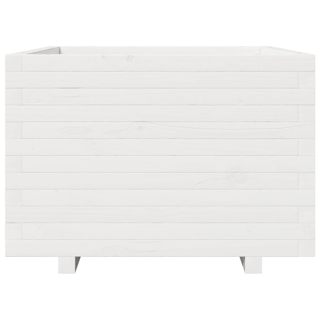 Fioriera da Giardino Bianca 70x70x49,5cm Legno Massello di Pino - homemem39