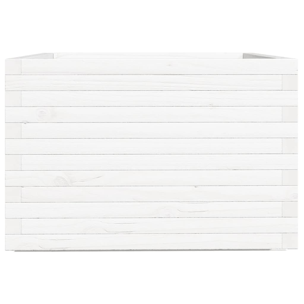 Fioriera da Giardino Bianca 70x70x49,5cm Legno Massello di Pino | homemem39