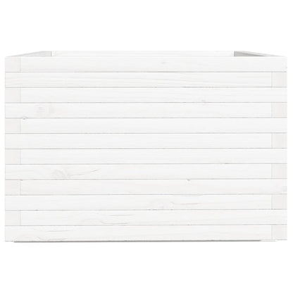 Fioriera da Giardino Bianca 70x70x49,5cm Legno Massello di Pino | homemem39