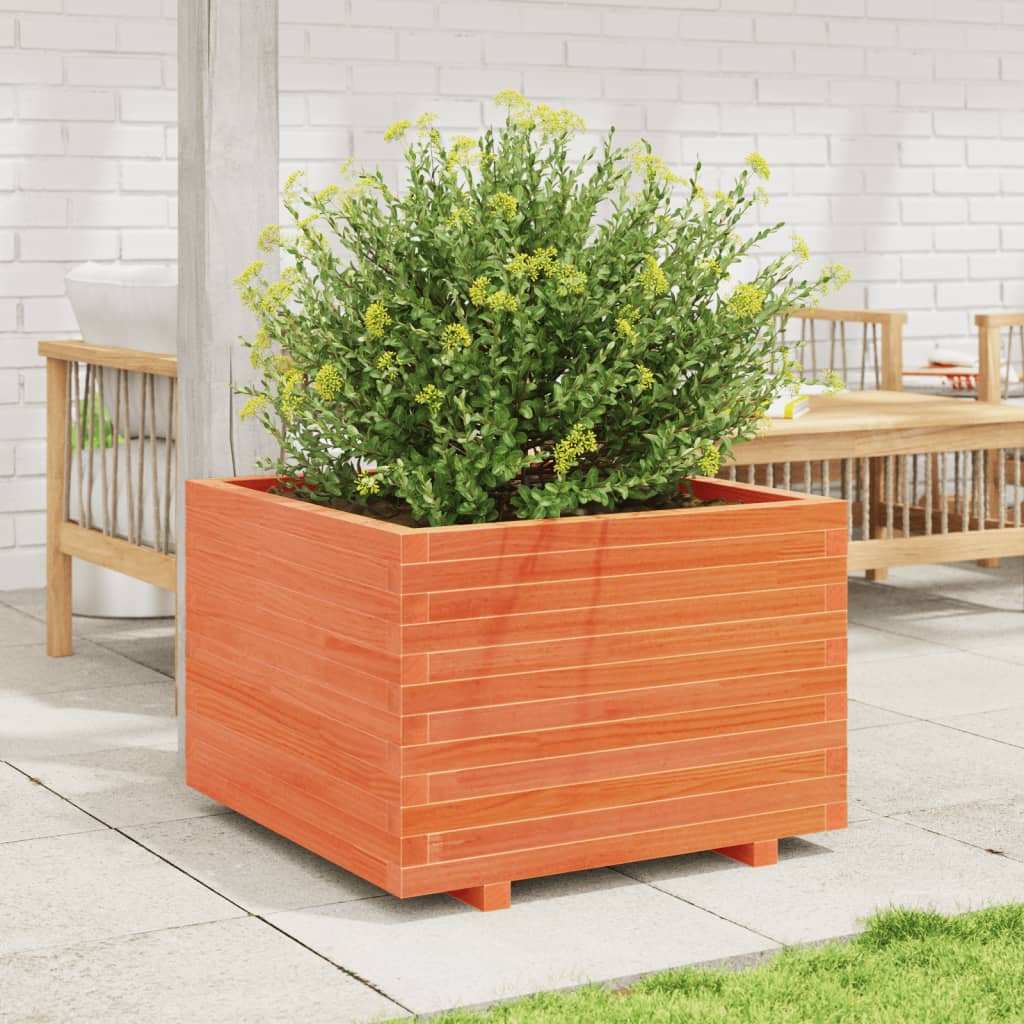 Fioriera Giardino Marrone Cera 70x70x49,5cm Legno Massello Pino | homemem39