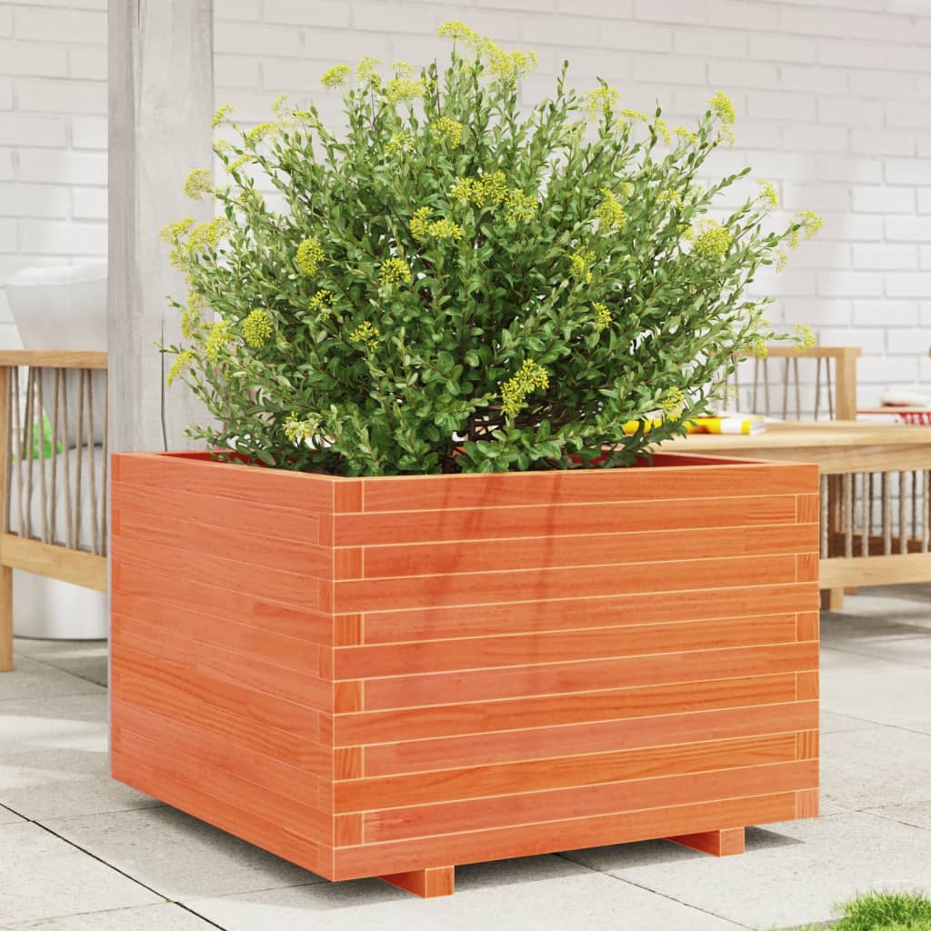 Fioriera Giardino Marrone Cera 70x70x49,5cm Legno Massello Pino | homemem39