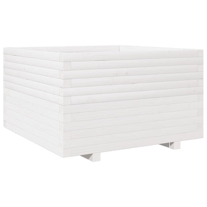 Fioriera da Giardino Bianca 80x80x49,5cm Legno Massello di Pino | homemem39