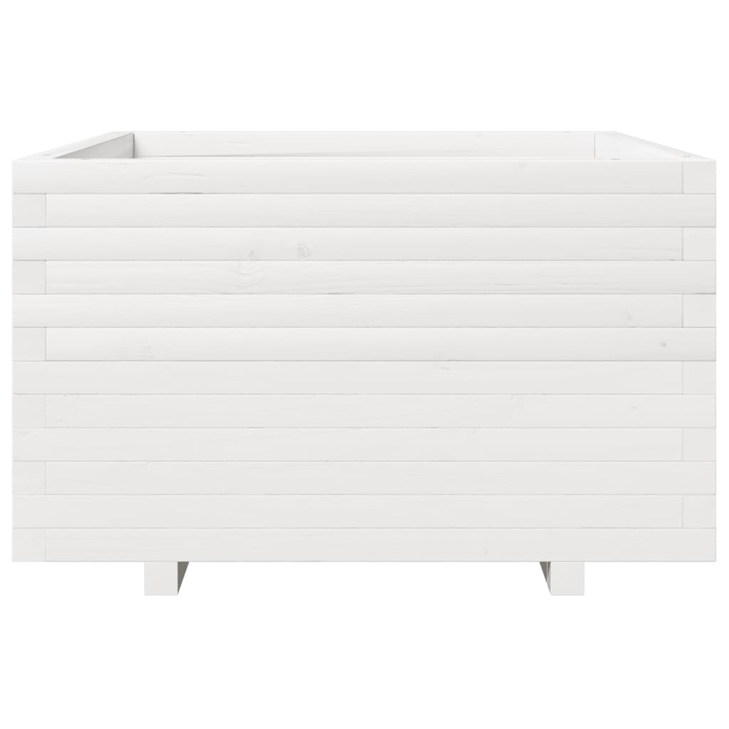Fioriera da Giardino Bianca 80x80x49,5cm Legno Massello di Pino | homemem39