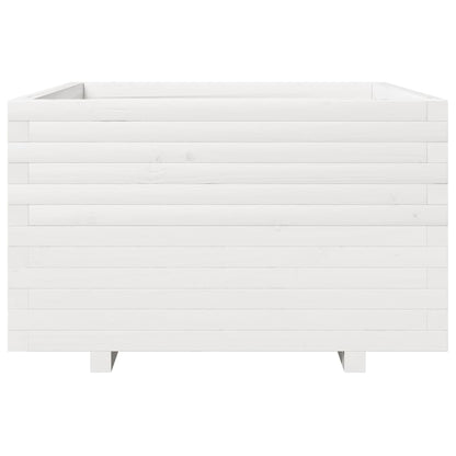 Fioriera da Giardino Bianca 80x80x49,5cm Legno Massello di Pino | homemem39