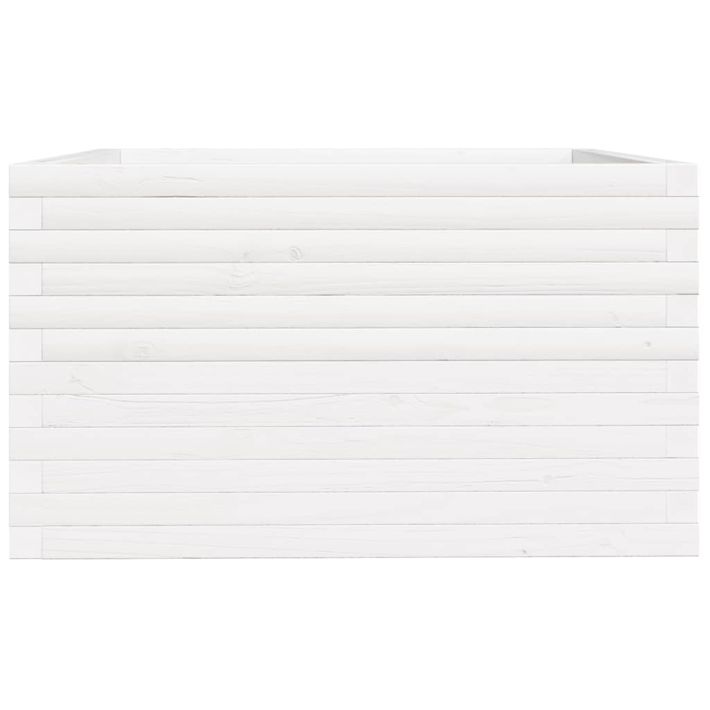 Fioriera da Giardino Bianca 80x80x49,5cm Legno Massello di Pino | homemem39