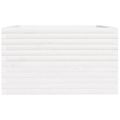 Fioriera da Giardino Bianca 80x80x49,5cm Legno Massello di Pino | homemem39