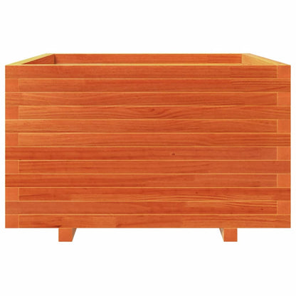 Fioriera Giardino Marrone Cera 80x80x49,5cm Legno Massello Pino - homemem39