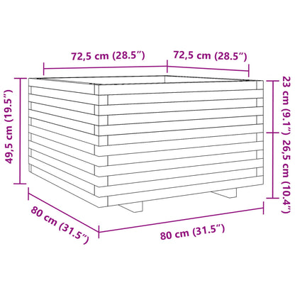 Fioriera da Giardino 80x80x49,5 cm in Legno di Pino Impregnato - homemem39