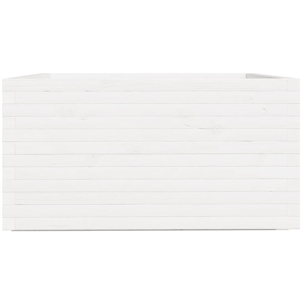 Fioriera da Giardino Bianca 90x90x49,5cm Legno Massello di Pino - homemem39