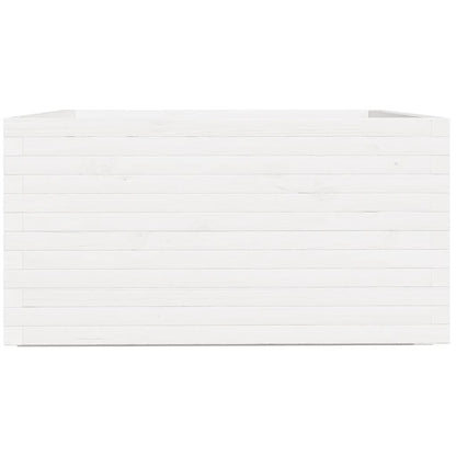 Fioriera da Giardino Bianca 90x90x49,5cm Legno Massello di Pino - homemem39