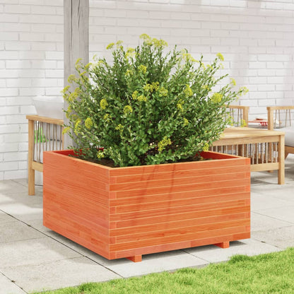 Fioriera Giardino Marrone Cera 90x90x49,5cm Legno Massello Pino | homemem39
