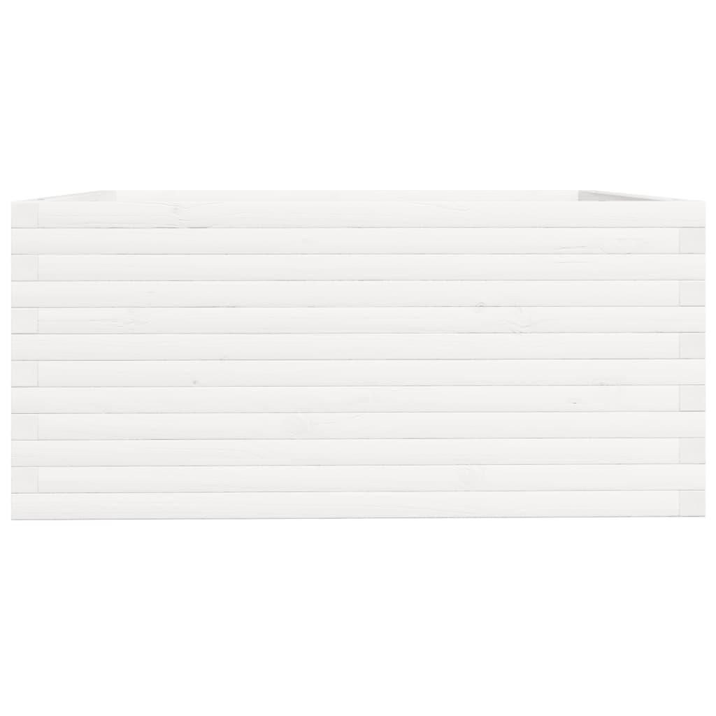 Fioriera da Giardino Bianca 100x100x49,5 Legno Massello di Pino | homemem39