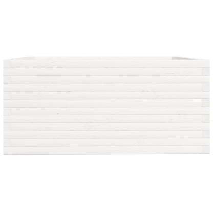 Fioriera da Giardino Bianca 100x100x49,5 Legno Massello di Pino - homemem39