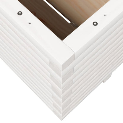 Fioriera da Giardino Bianca 100x100x49,5 Legno Massello di Pino - homemem39