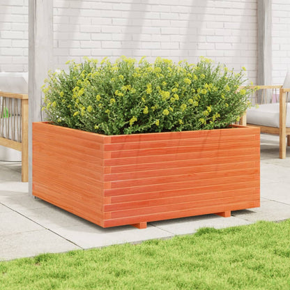 Fioriera Giardino Marrone Cera 100x100x49,5 Legno Massello Pino | homemem39