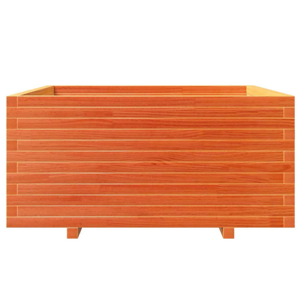 Fioriera Giardino Marrone Cera 100x100x49,5 Legno Massello Pino - homemem39