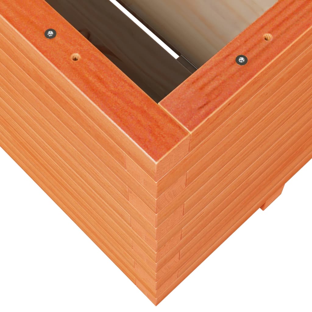 Fioriera Giardino Marrone Cera 100x100x49,5 Legno Massello Pino - homemem39