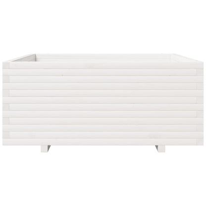 Fioriera da Giardino Bianca 110x110x49,5 cm Legno Massello Pino - homemem39