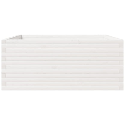 Fioriera da Giardino Bianca 110x110x49,5 cm Legno Massello Pino - homemem39