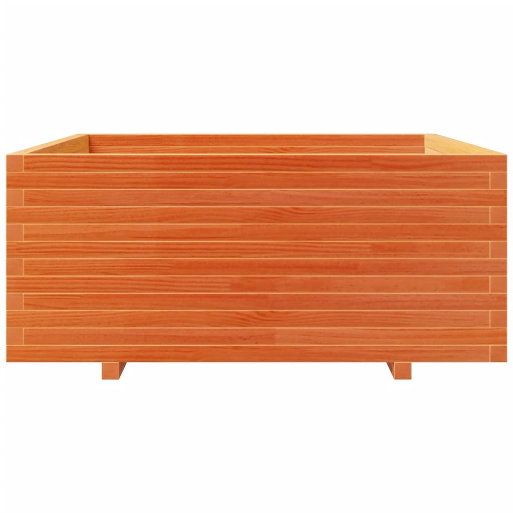 Fioriera Giardino Marrone Cera 110x110x49,5 Legno Massello Pino - homemem39