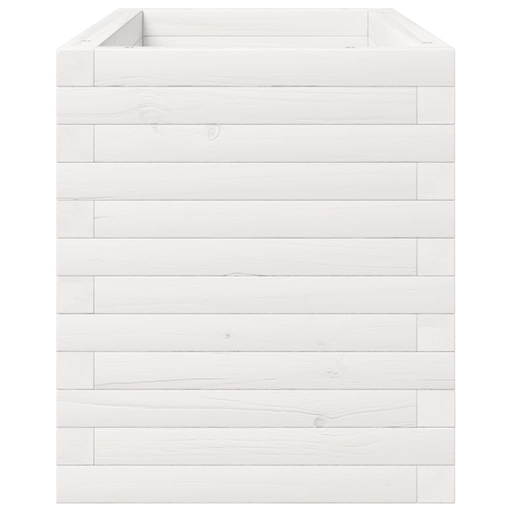 Fioriera da Giardino Bianca 90x40x49,5cm Legno Massello di Pino - homemem39