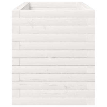 Fioriera da Giardino Bianca 90x40x49,5cm Legno Massello di Pino - homemem39