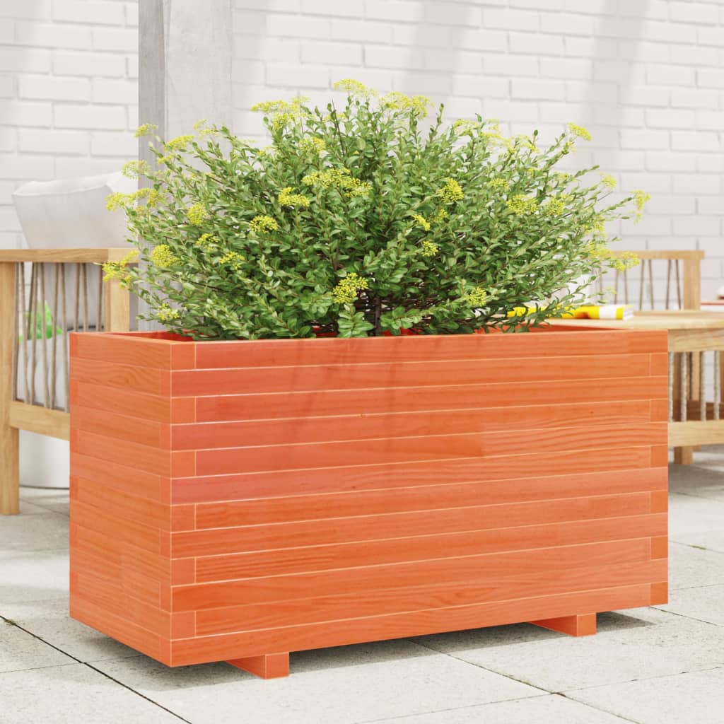 Fioriera Giardino Marrone Cera 90x40x49,5cm Legno Massello Pino | homemem39