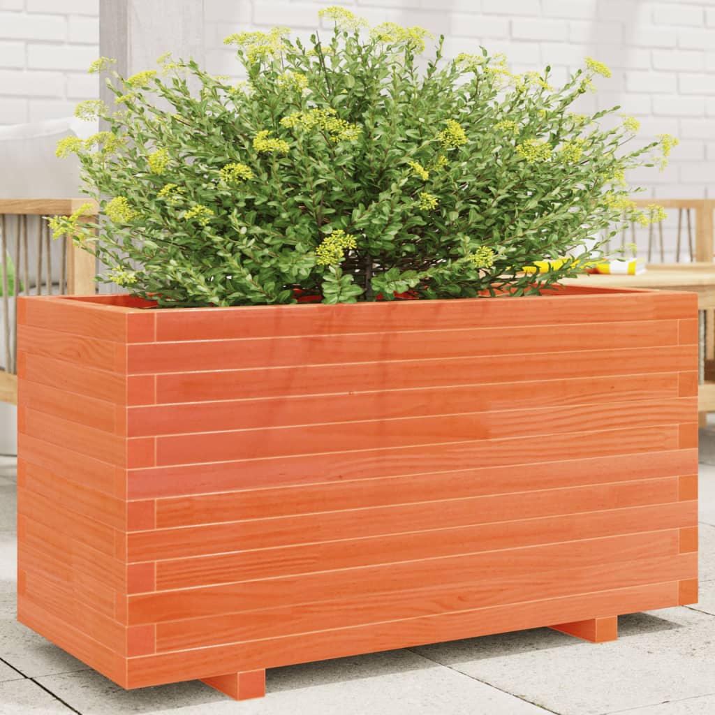 Fioriera Giardino Marrone Cera 90x40x49,5cm Legno Massello Pino | homemem39