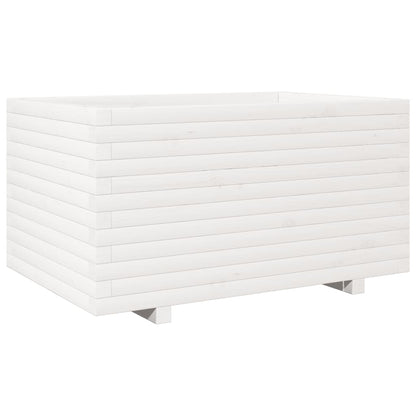 Fioriera da Giardino Bianca 90x60x49,5cm Legno Massello di Pino | homemem39