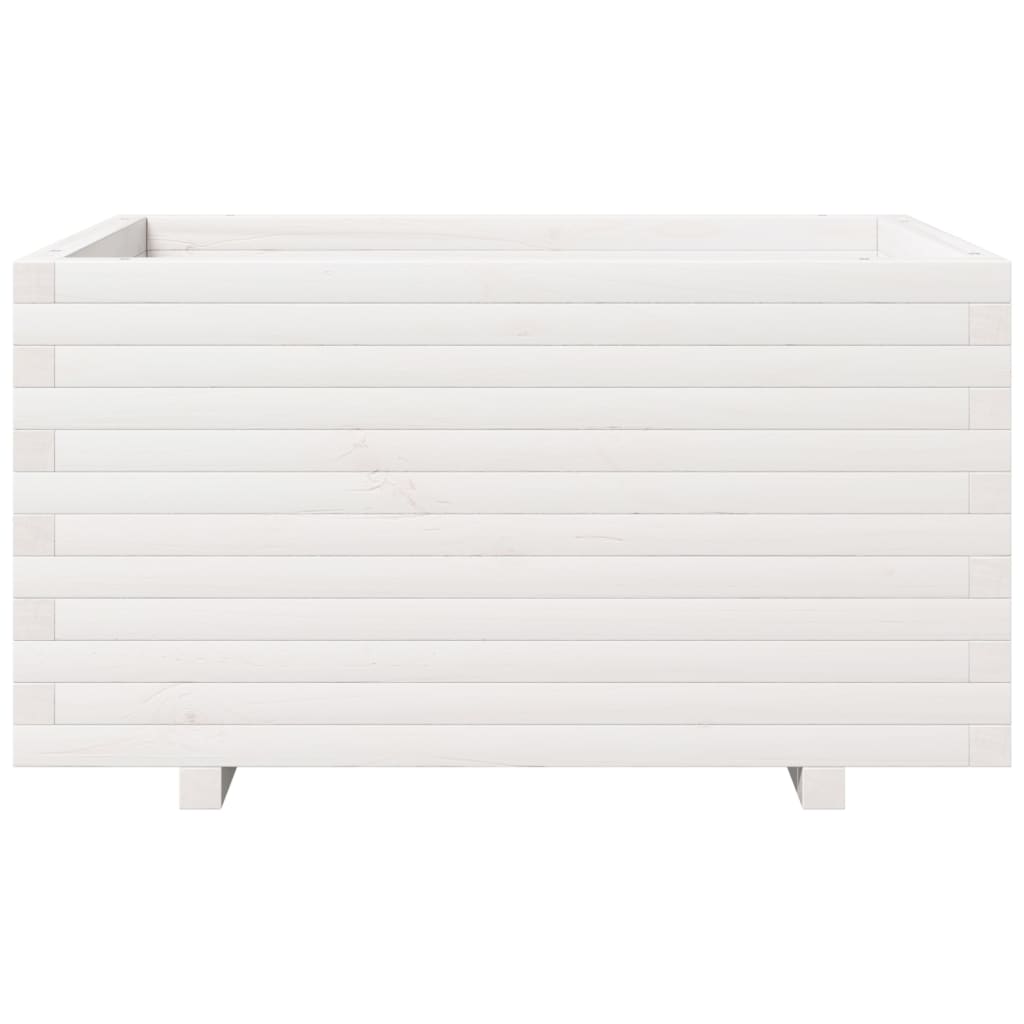 Fioriera da Giardino Bianca 90x60x49,5cm Legno Massello di Pino | homemem39