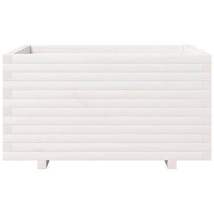 Fioriera da Giardino Bianca 90x60x49,5cm Legno Massello di Pino | homemem39