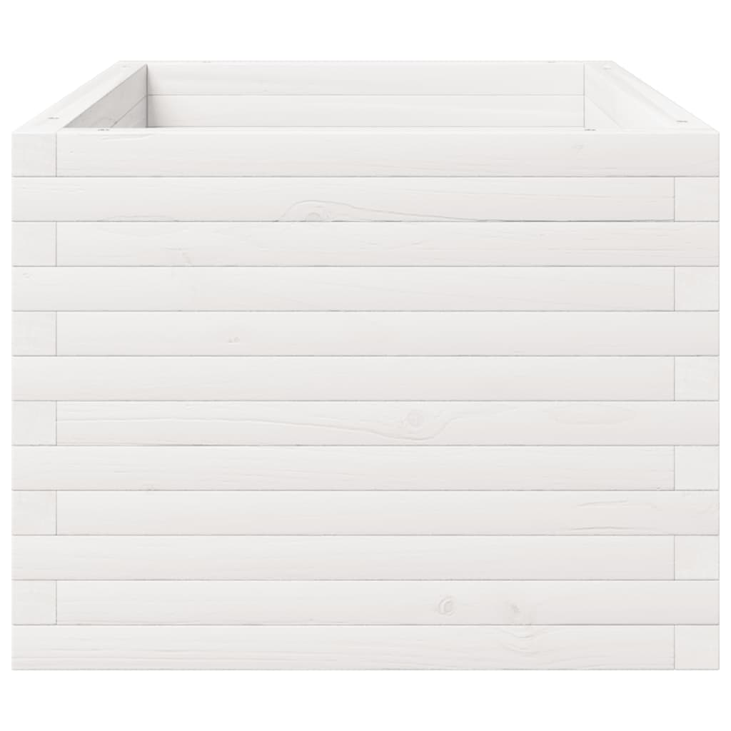 Fioriera da Giardino Bianca 90x60x49,5cm Legno Massello di Pino | homemem39