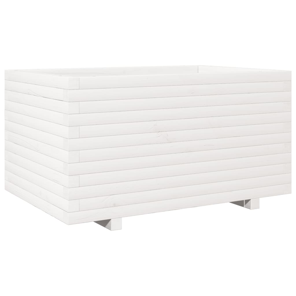 Fioriera da Giardino Bianca 90x60x49,5cm Legno Massello di Pino | homemem39