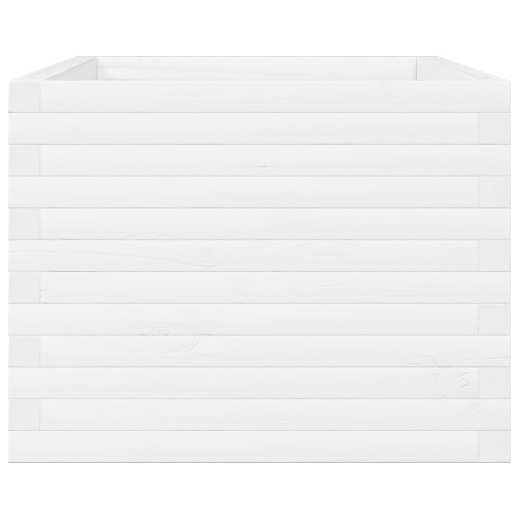 Fioriera da Giardino Bianca 110x60x49,5 cm Legno Massello Pino - homemem39