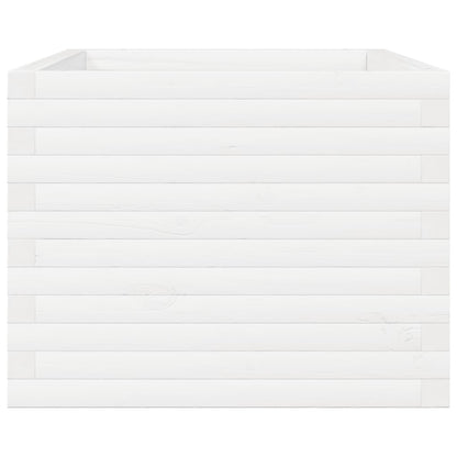 Fioriera da Giardino Bianca 110x60x49,5 cm Legno Massello Pino - homemem39