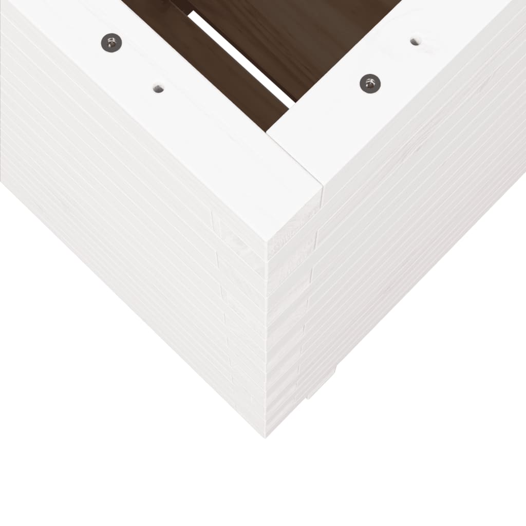 Fioriera da Giardino Bianca 50x50x72,5cm Legno Massello di Pino | homemem39
