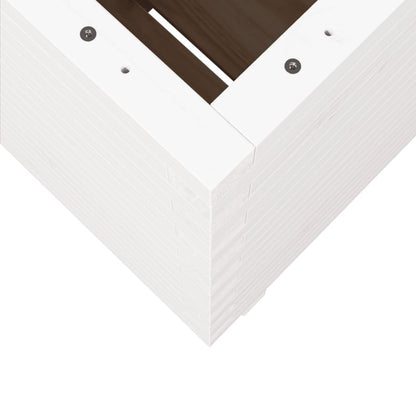 Fioriera da Giardino Bianca 50x50x72,5cm Legno Massello di Pino | homemem39