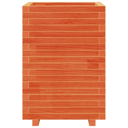 Fioriera Giardino Marrone Cera 50x50x72,5cm Legno Massello Pino