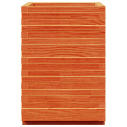 Fioriera Giardino Marrone Cera 50x50x72,5cm Legno Massello Pino