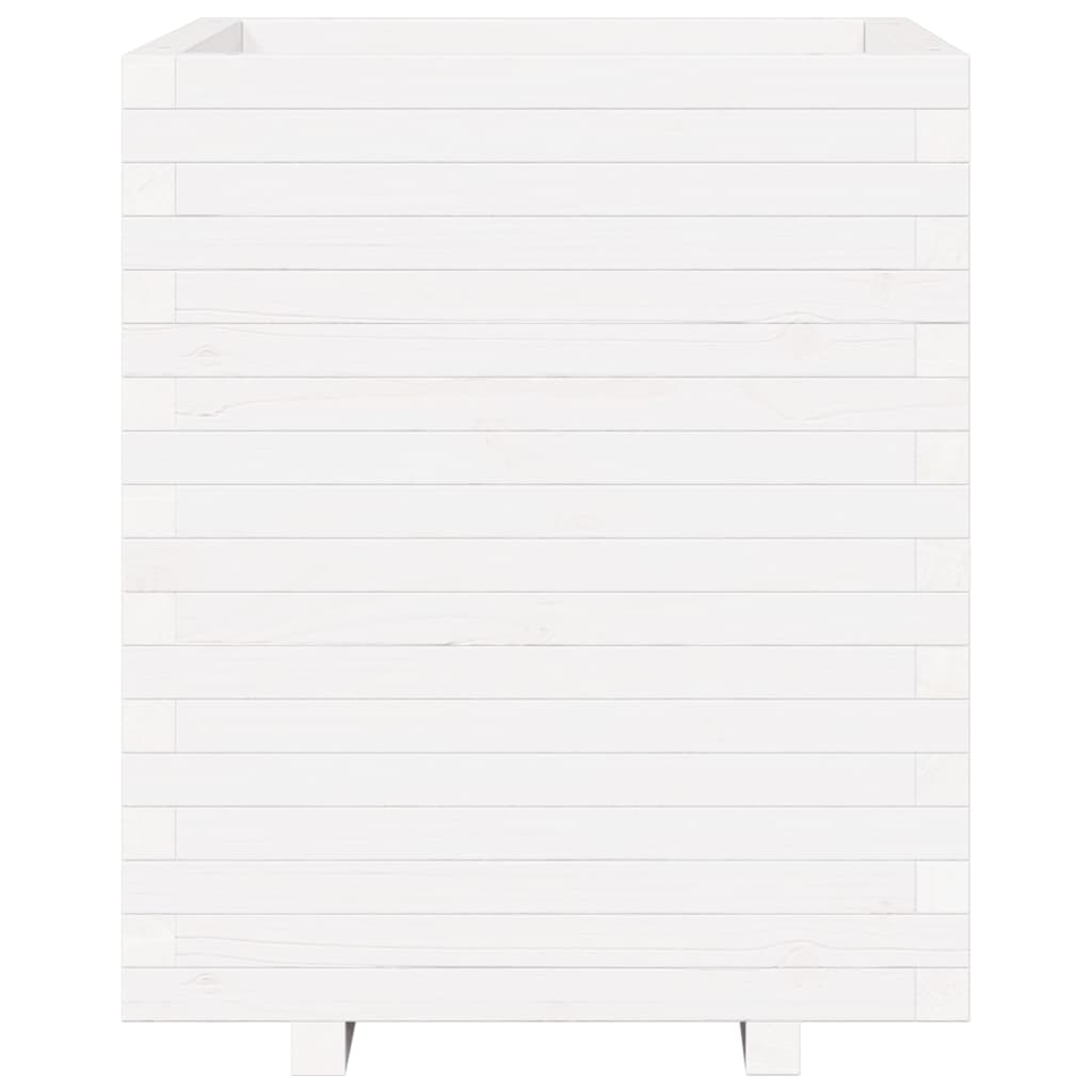 Fioriera da Giardino Bianca 60x60x72,5cm Legno Massello di Pino - homemem39