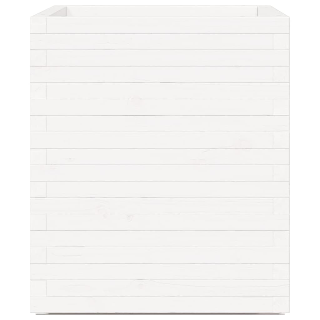 Fioriera da Giardino Bianca 60x60x72,5cm Legno Massello di Pino - homemem39