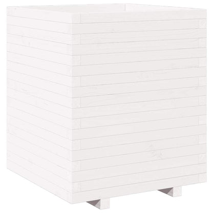 Fioriera da Giardino Bianca 60x60x72,5cm Legno Massello di Pino | homemem39