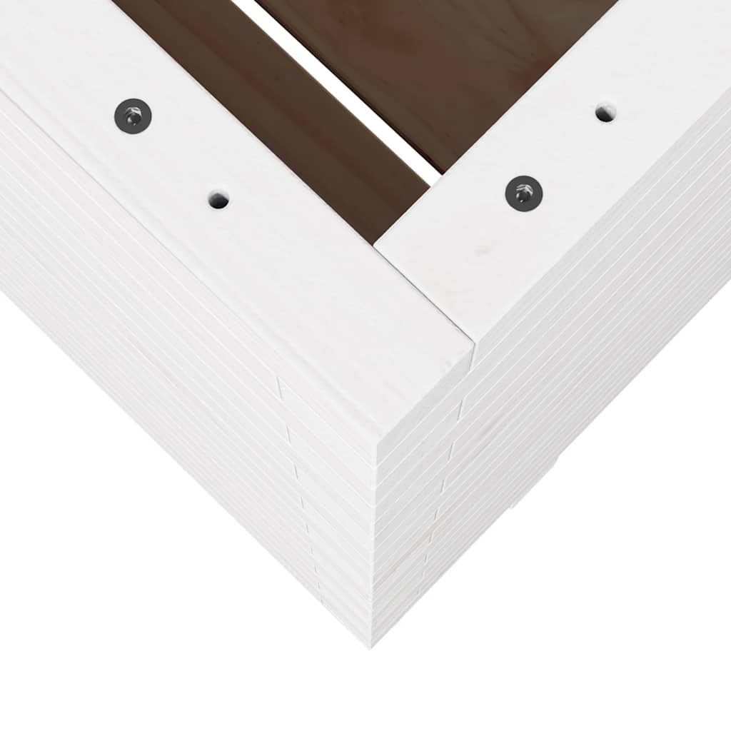 Fioriera da Giardino Bianca 60x60x72,5cm Legno Massello di Pino | homemem39