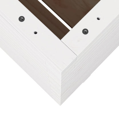 Fioriera da Giardino Bianca 60x60x72,5cm Legno Massello di Pino - homemem39