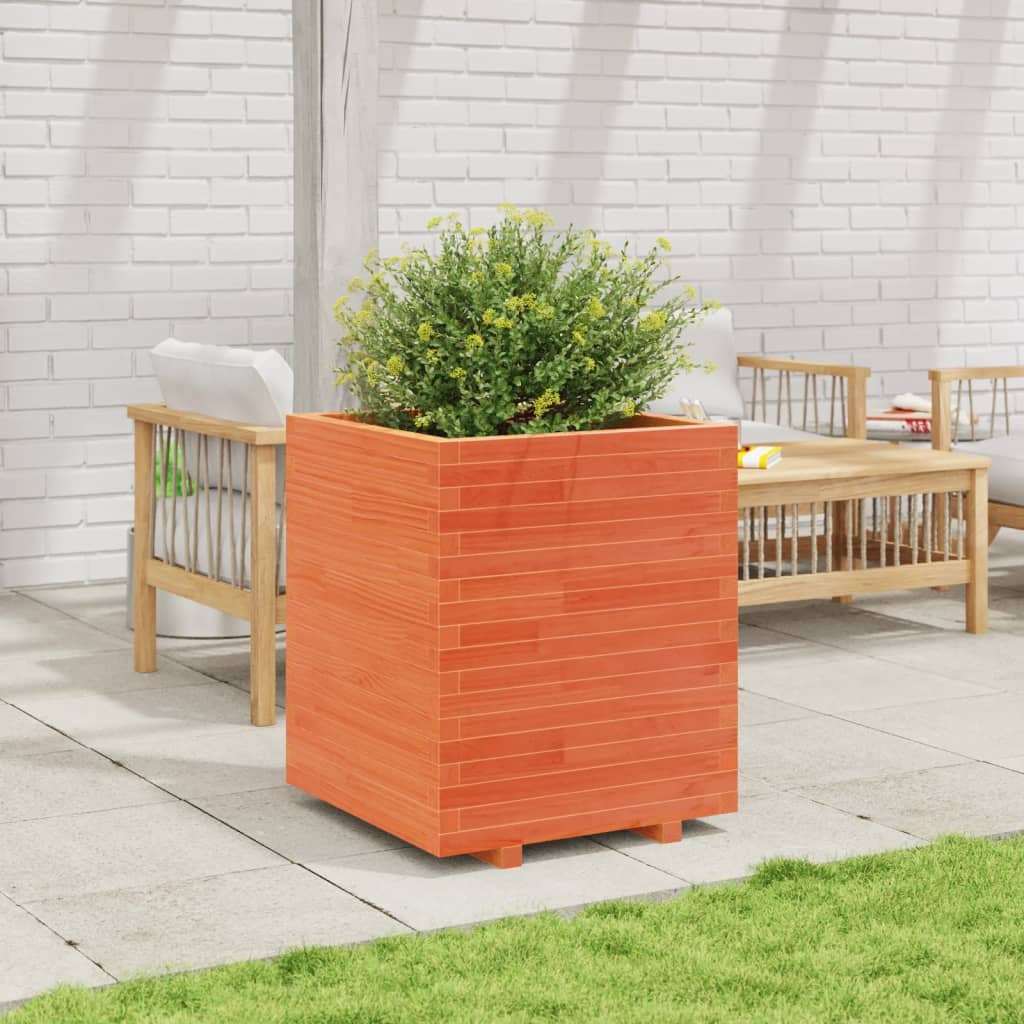 Fioriera Giardino Marrone Cera 60x60x72,5cm Legno Massello Pino | homemem39