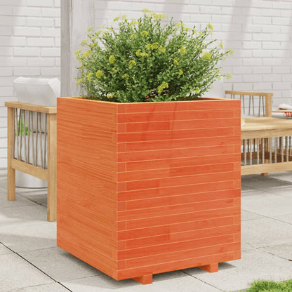Fioriera Giardino Marrone Cera 60x60x72,5cm Legno Massello Pino | homemem39
