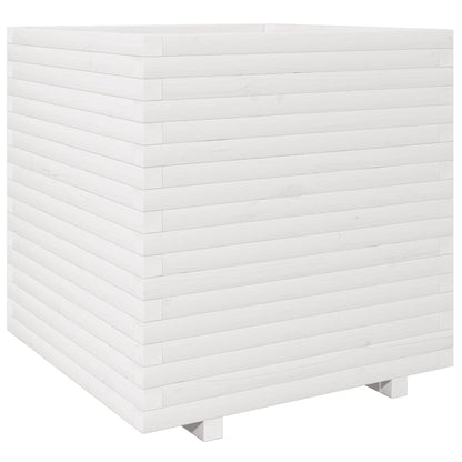 Fioriera da Giardino Bianca 70x70x72,5cm Legno Massello di Pino | homemem39