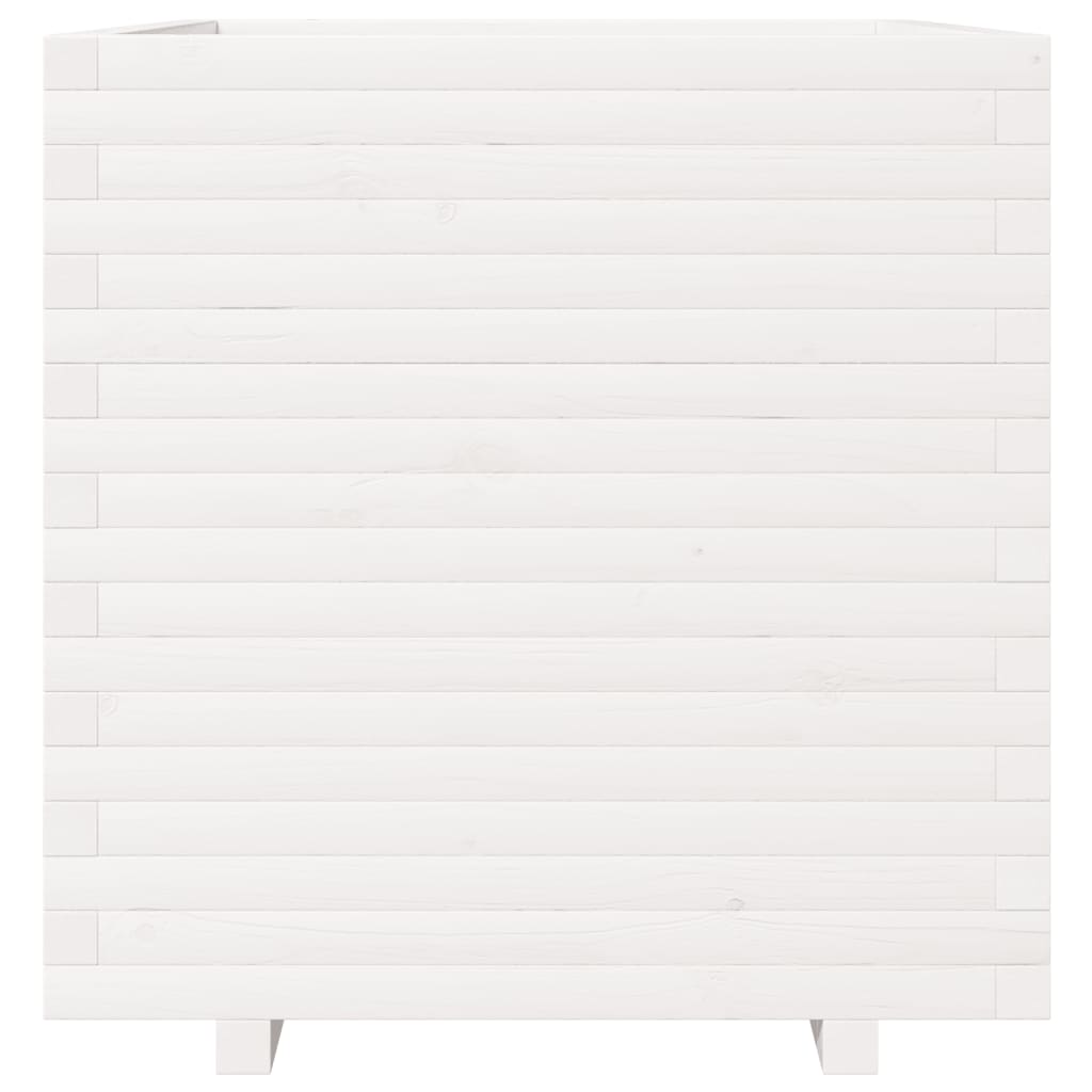 Fioriera da Giardino Bianca 70x70x72,5cm Legno Massello di Pino - homemem39