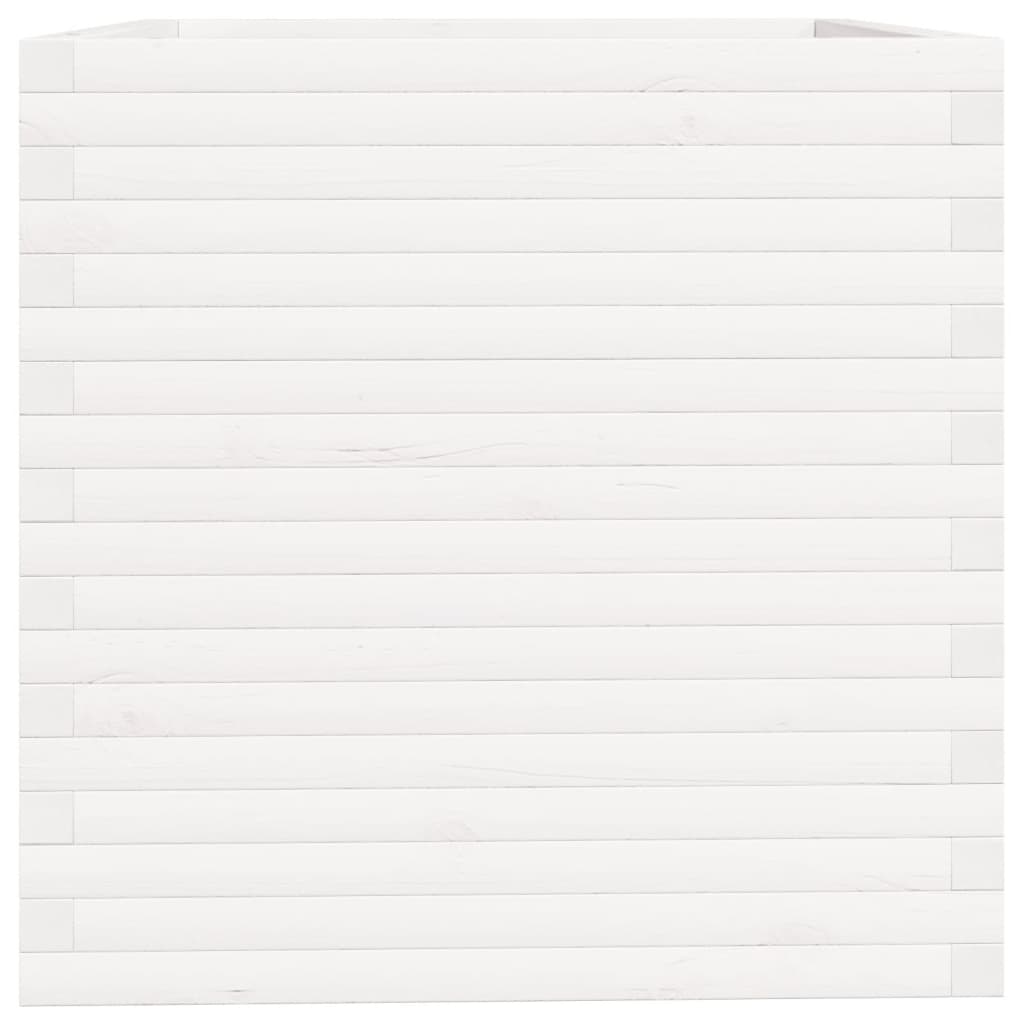Fioriera da Giardino Bianca 70x70x72,5cm Legno Massello di Pino | homemem39