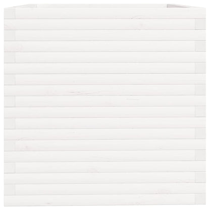 Fioriera da Giardino Bianca 70x70x72,5cm Legno Massello di Pino - homemem39